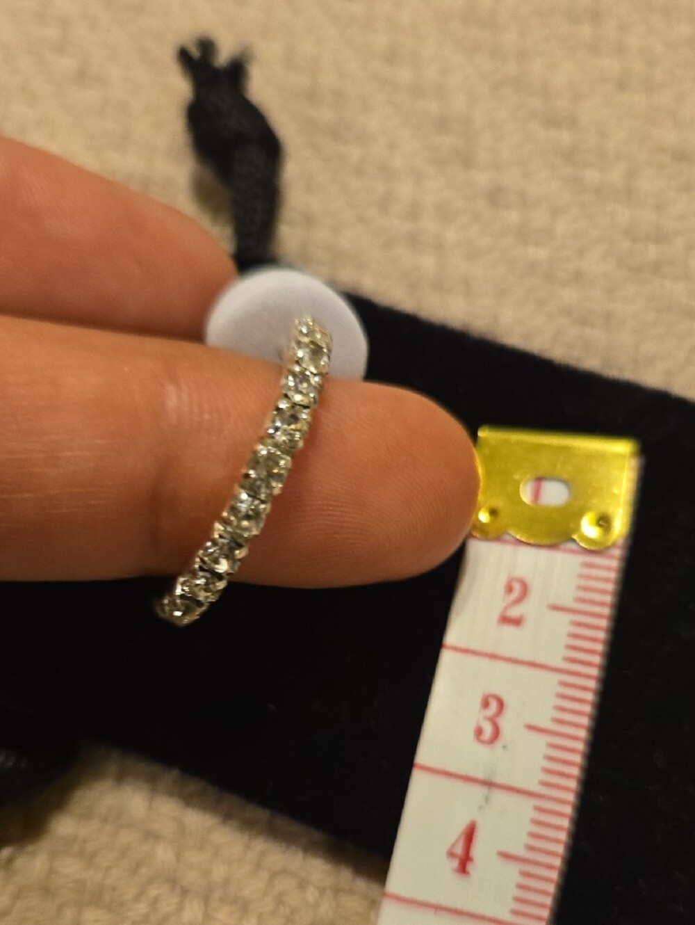 Silver Crystal Hoop Earrings — Sparkling Pavé Accent - Picture 4 of 4